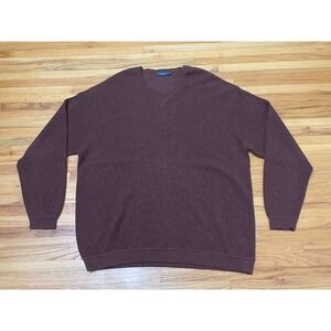 Stephen Gold Pullover Sweater Men's XL Brown Knit Long‎ Sleeve Alpaca Lyocell